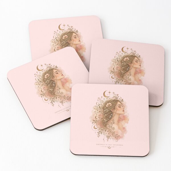 Item preview, Softness Is Not Weakness - Feminine Celestial Botanical Woman Art designed and sold by ZINTHOZ.