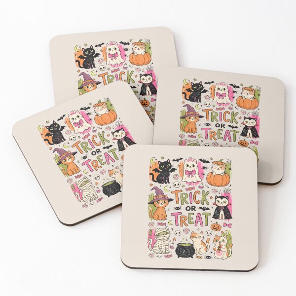 Item preview, Trick or Treat Halloween Cats designed and sold by dudelinart.
