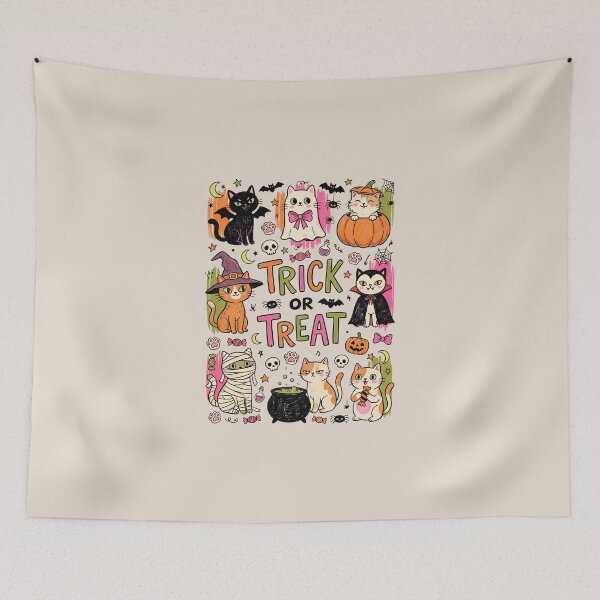 Item preview, Trick or Treat Halloween Cats designed and sold by dudelinart.