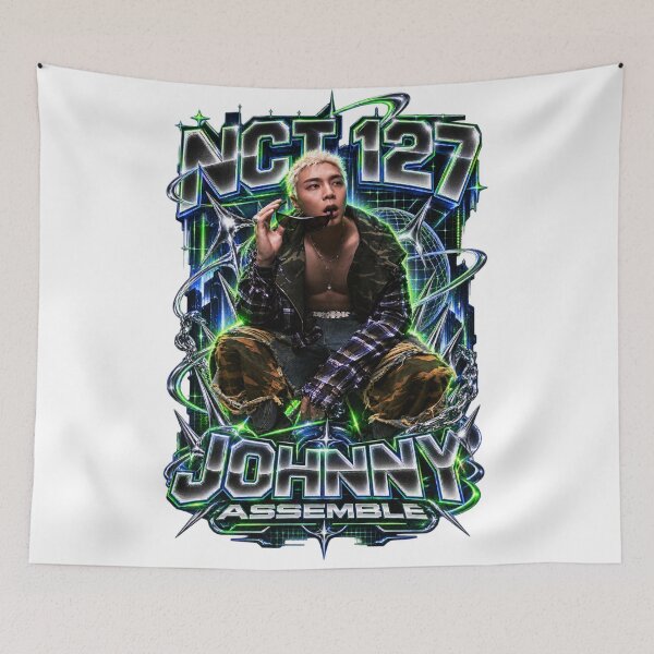 Item preview,  NCT Johnny Assemble Y2K Acid Graphic Neon Glow Art designed and sold by Valeree Store.
