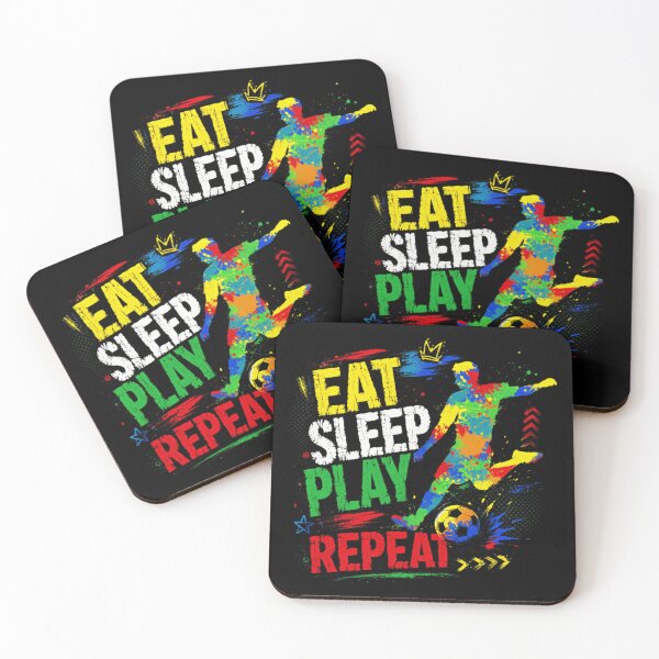 Item preview, Eat Sleep Play Repeat Soccer Player Football Fan Athlete designed and sold by SkeletonsDanger.
