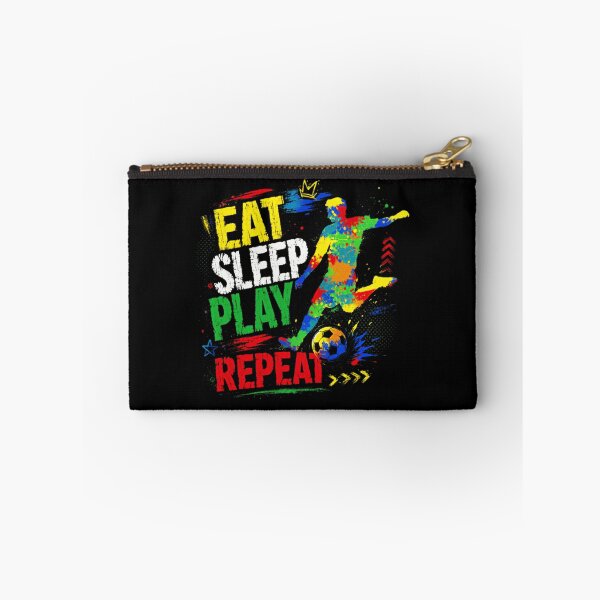 Item preview, Eat Sleep Play Repeat Soccer Player Football Fan Athlete designed and sold by SkeletonsDanger.