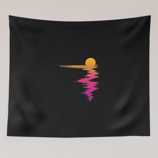 Item preview, Glitch Sunset Over Water Graphic designed and sold by YarningsandYear.