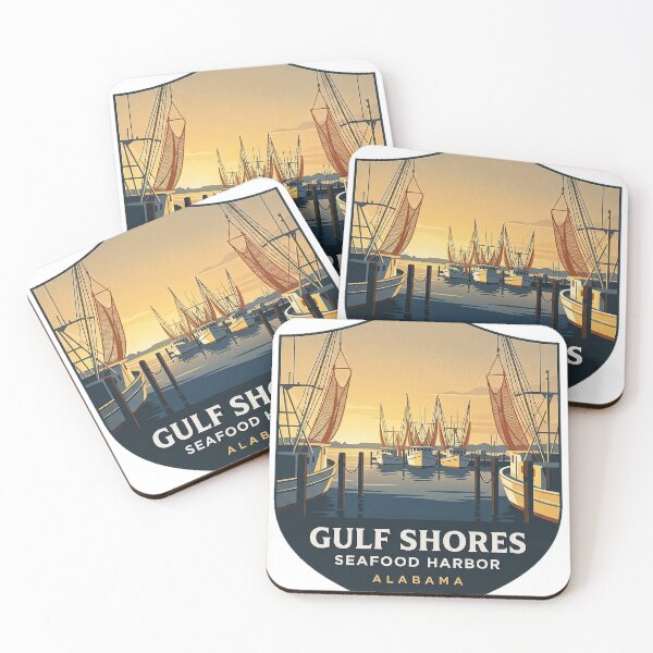 Item preview, Gulf Shores Shrimp Boat Harbor Crest Sticker - Alabama Seafood Coast designed and sold by DetourDgn.