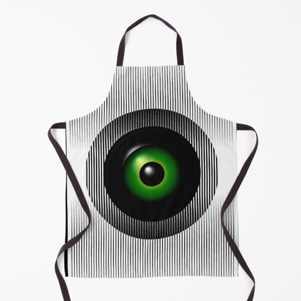 Item preview, Ocular Core – Abstract Emerald Synthetic Eye & Vertical Line Op-Art designed and sold by BrokenBill.