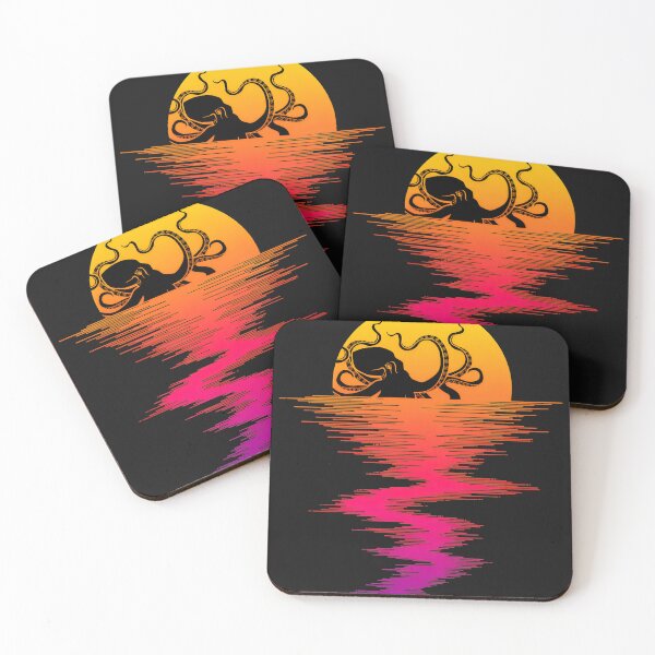 Item preview, Octopus Sunset Reflection Art designed and sold by YarningsandYear.
