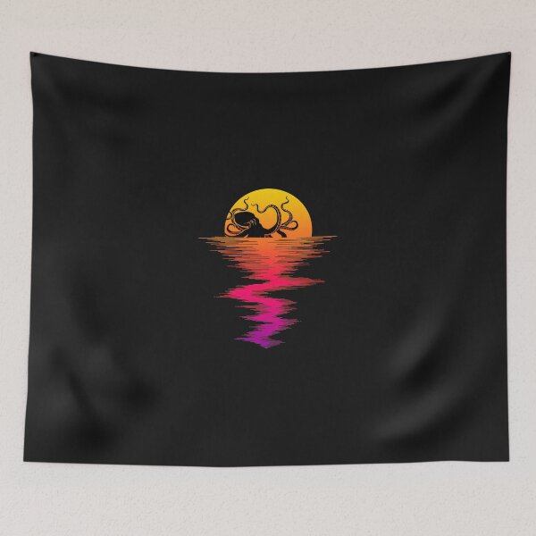 Item preview, Octopus Sunset Reflection Art designed and sold by YarningsandYear.