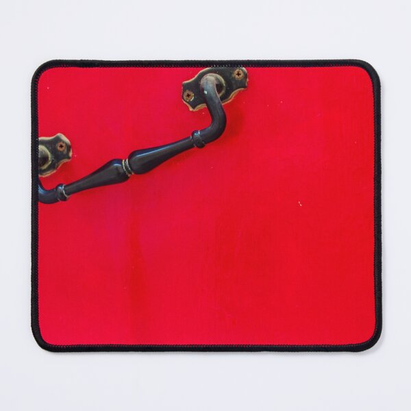 Item preview, Bright Red Door With Classic Black Handle Set Against Clean Exterior Wall designed and sold by Nmallia.