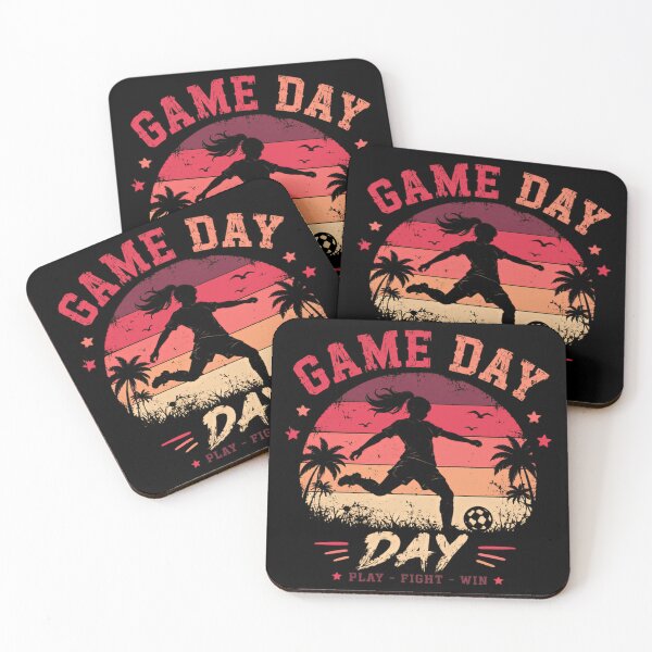 Item preview, Game Day Day Play Fight Win Soccer Player Girl Mom Dad Fan Football designed and sold by SkeletonsDanger.