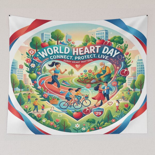 Item preview, World Heart Day Community Health Promotional Illustration designed and sold by Solomon-Ent-144.