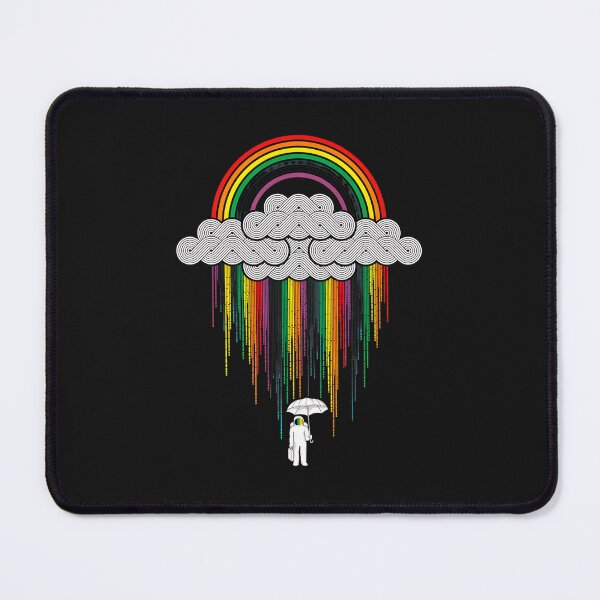 Item preview, Astronaut Rainbow Cloud Abstract Rain Art designed and sold by YarningsandYear.