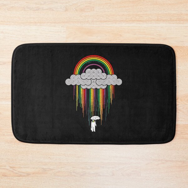 Item preview, Astronaut Rainbow Cloud Abstract Rain Art designed and sold by YarningsandYear.