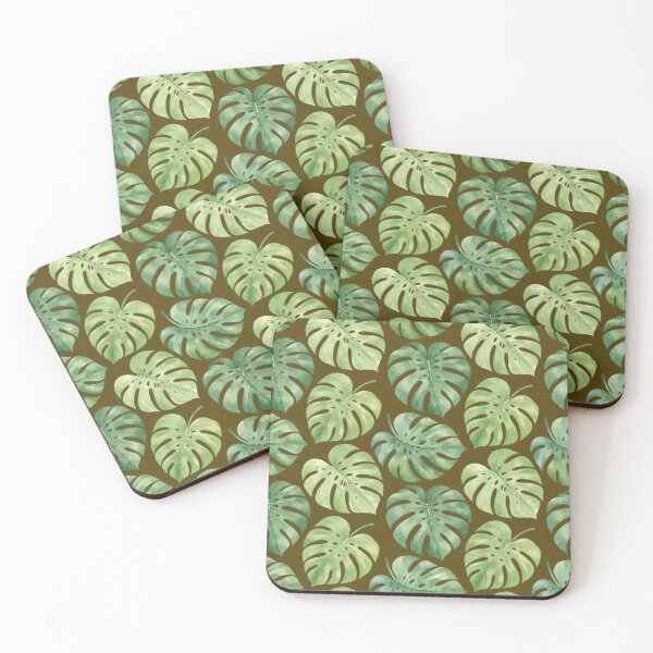 Item preview, Fresh Watercolor Monstera Leaves Pattern designed and sold by Skyrocketz.