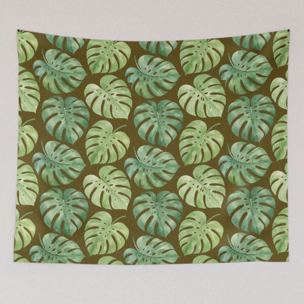 Item preview, Fresh Watercolor Monstera Leaves Pattern designed and sold by Skyrocketz.
