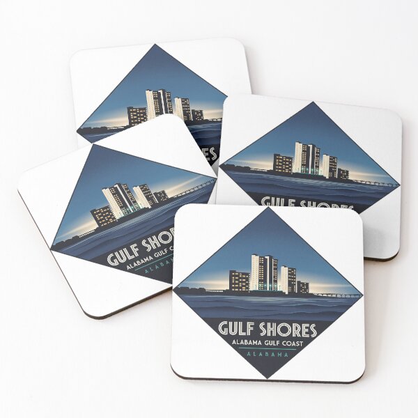 Item preview, Gulf Shores Alabama Blue Hour Skyline Diamond Sticker designed and sold by DetourDgn.