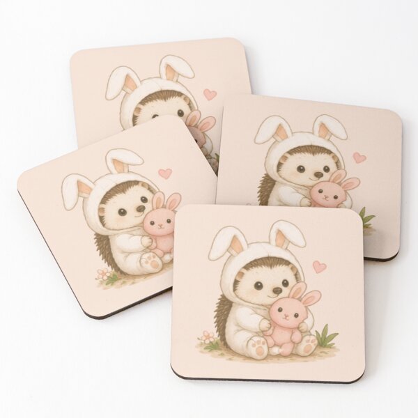 Item preview, Hedgehog in Bunny Onesie designed and sold by MellowMunchkins.