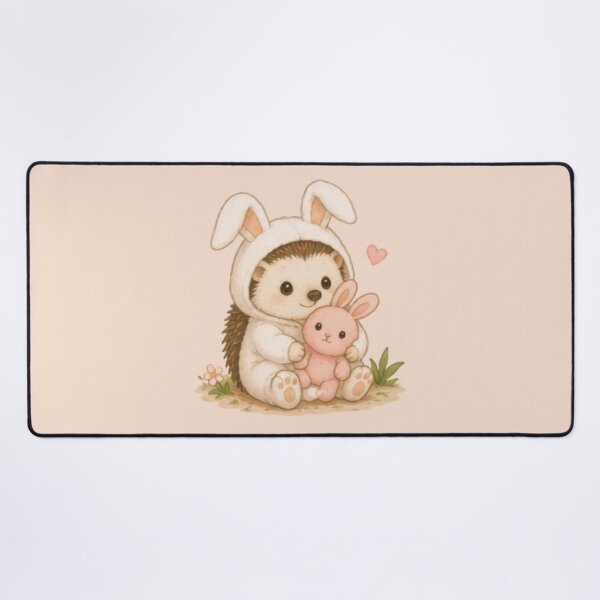 Item preview, Hedgehog in Bunny Onesie designed and sold by MellowMunchkins.