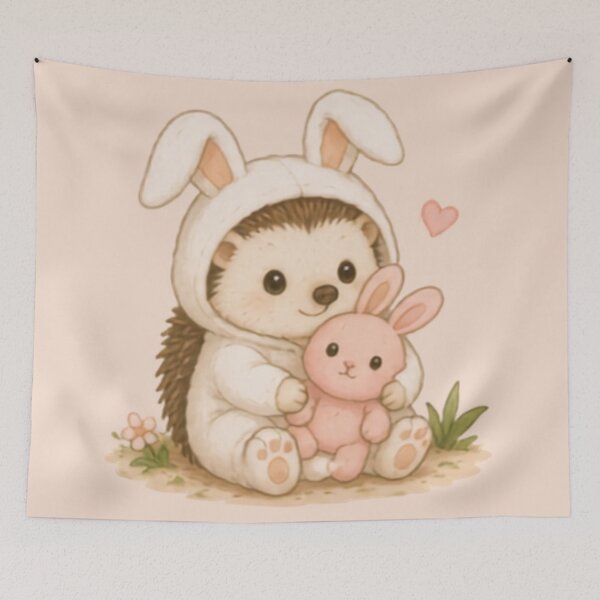 Item preview, Hedgehog in Bunny Onesie designed and sold by MellowMunchkins.