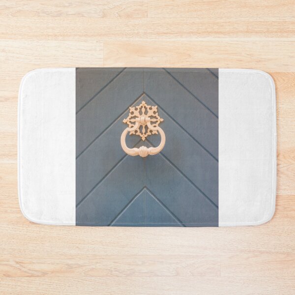 Item preview, Elegant White Door Knocker Mounted On Light Blue Chevron Door Wall Decor designed and sold by Nmallia.