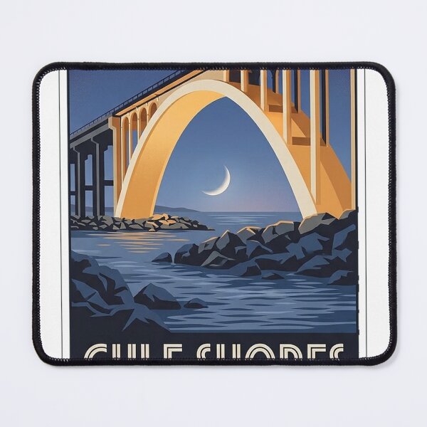 Item preview, Perdido Pass Bridge Art Deco Sticker - Gulf Shores Alabama designed and sold by DetourDgn.