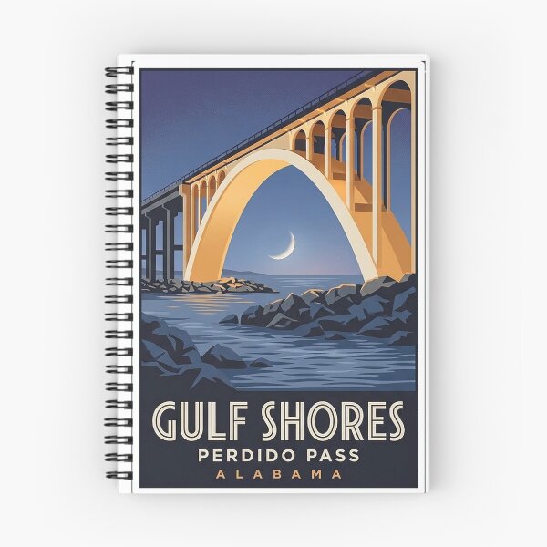 Item preview, Pegatina Art Déco del Puente de Perdido Pass - Gulf Shores, Alabama designed and sold by DetourDgn.