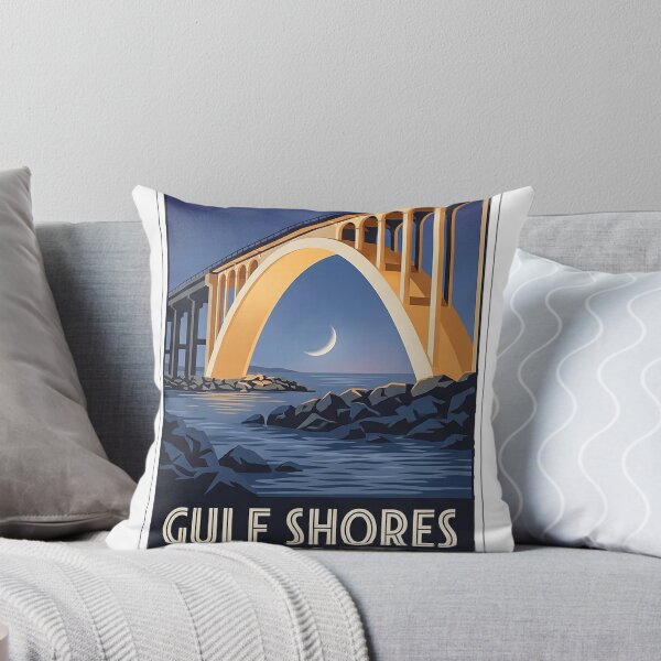 Item preview, Perdido Pass Bridge Art Deco Sticker - Gulf Shores Alabama designed and sold by DetourDgn.