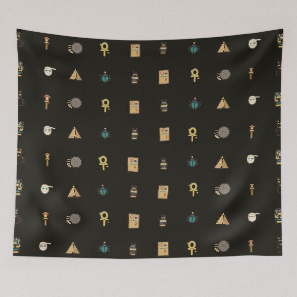 Item preview, Ancient Egyptian Mummy Tomb Vector Micro Icon Seamless Pattern designed and sold by KungPowUnicorn.