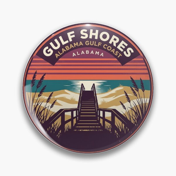 Artikelvorschau, Gulf Shores Alabama Sunset Dune Overlook Circle Sticker entworfen und verkauft von DetourDgn.
