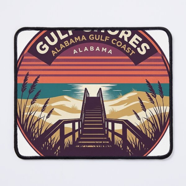 Item preview, Gulf Shores Alabama Sunset Dune Overlook Circle Sticker designed and sold by DetourDgn.