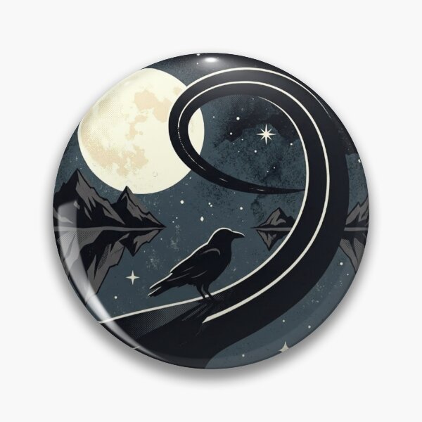 Item preview, Mystical Raven – Surreal Moonlit Path Illustration designed and sold by Dogandesighn.