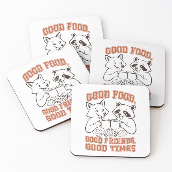 Item preview, Good Food, Good Friends – Cute Raccoon & Fox designed and sold by Sed94.