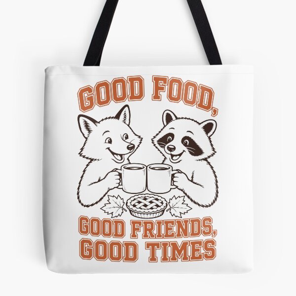Item preview, Good Food, Good Friends – Cute Raccoon & Fox designed and sold by Sed94.