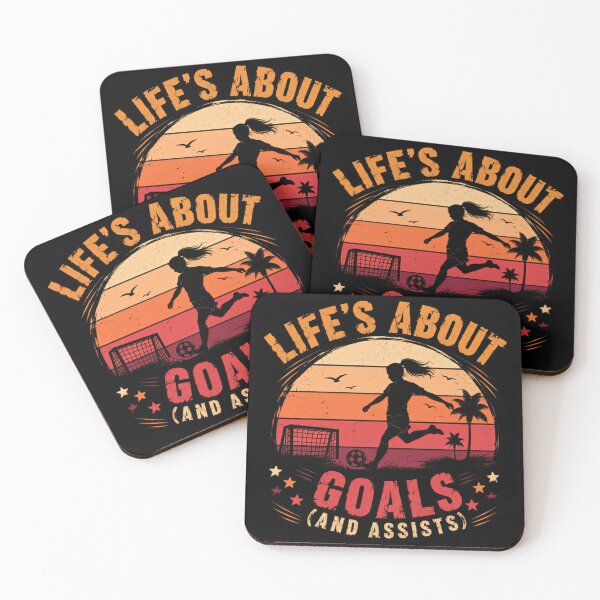 Item preview, Life's About Goals (And Assists) Soccer Player Athlete Fan designed and sold by SkeletonsDanger.