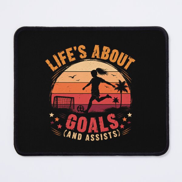 Item preview, Life's About Goals (And Assists) Soccer Player Athlete Fan designed and sold by SkeletonsDanger.