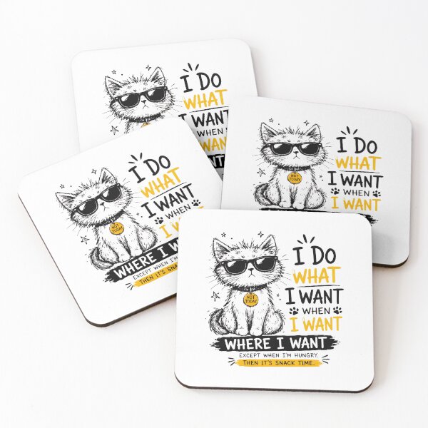 Item preview, Funny Cat I Do What I Want Sunglasses Snack Time Quote designed and sold by Dmo3HarkoArt.