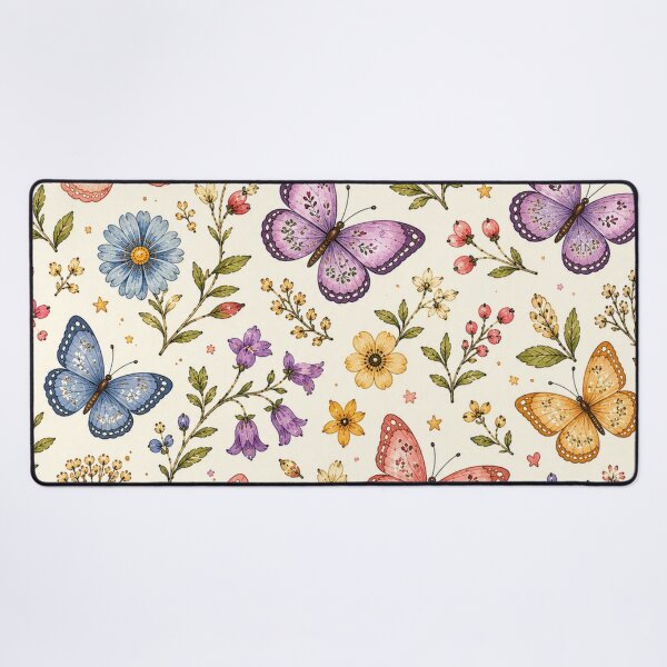 Item preview, Vintage Butterfly Floral Pattern – Colorful Botanical Cottagecore Design designed and sold by CreativeCharmCo.