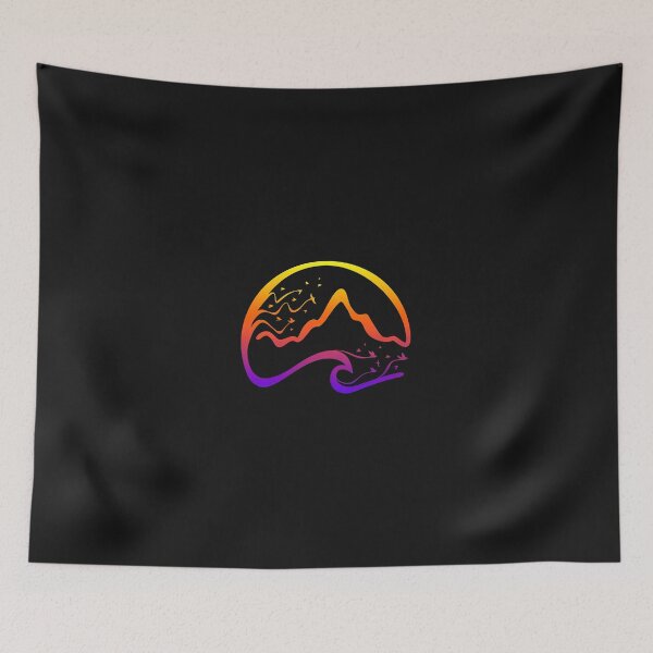 Item preview, Abstract Mountain Wave Birds Sunset Gradient Design designed and sold by YarningsandYear.