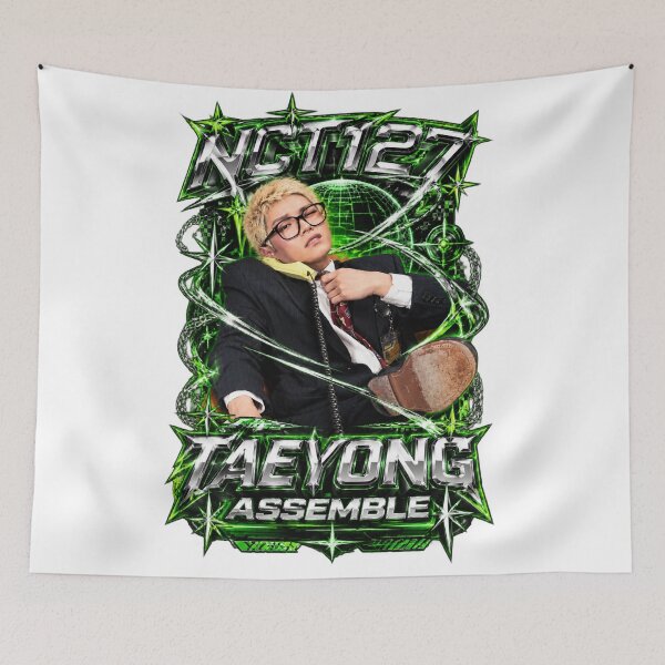 Item preview, NCT Taeyong Assemble Y2K Acid Graphic Neon Glow Art designed and sold by Valeree Store.