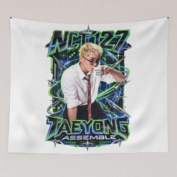Item preview, Blingy Taeyong NCT Electric Green Tribal Chrome Graphic designed and sold by Valeree Store.