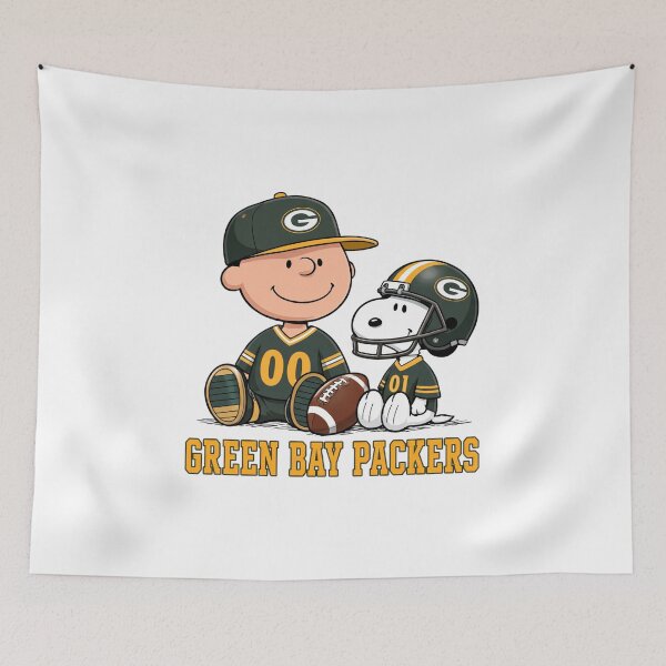 Item preview, Snoopy And Charlie Green Bay Football Fan designed and sold by CaneufeyCip.