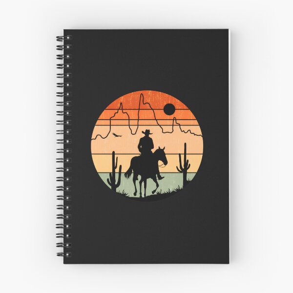 Item preview, Retro Sunset Cowboy Horse Desert Mountains designed and sold by YarningsandYear.