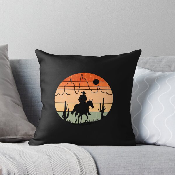 Item preview, Retro Sunset Cowboy Horse Desert Mountains designed and sold by YarningsandYear.