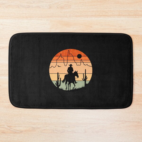Item preview, Retro Sunset Cowboy Horse Desert Mountains designed and sold by YarningsandYear.