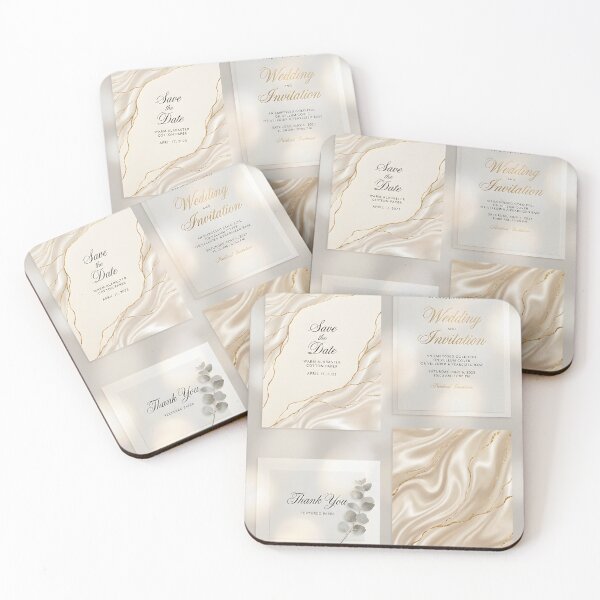 Item preview, Beige Marble Wedding Stationery Suite designed and sold by ArtlightStudio.