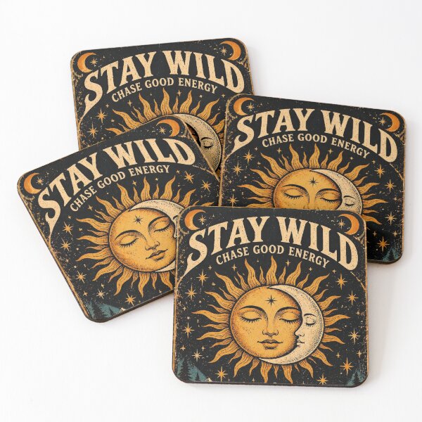 Item preview, Stay Wild Celestial Sun Moon Vintage Retro Nature Poster designed and sold by AS94 Creative Designs.
