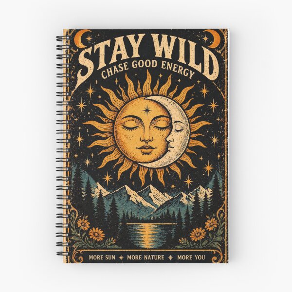 Item preview, Stay Wild Celestial Sun Moon Vintage Retro Nature Poster designed and sold by AS94 Creative Designs.