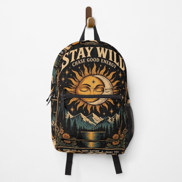Item preview, Stay Wild Celestial Sun Moon Vintage Retro Nature Poster designed and sold by AS94 Creative Designs.
