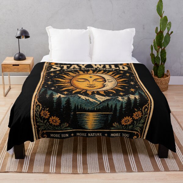 Item preview, Stay Wild Celestial Sun Moon Vintage Retro Nature Poster designed and sold by AS94 Creative Designs.