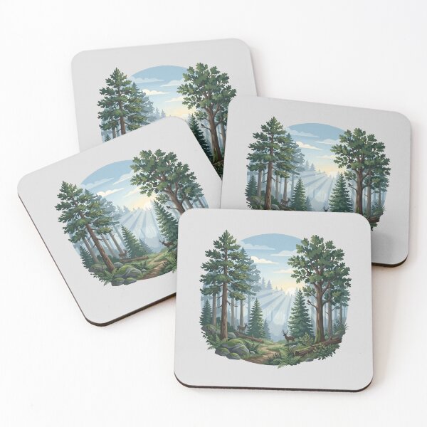 Item preview, Misty Forest Sunbeams and Deer Illustration designed and sold by hattie's.