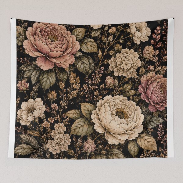 Item preview, Vintage Dark Floral Botanical Pattern designed and sold by Mikena1996.